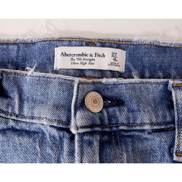 ABERCROMBIE & FITCH The 90's Straight Ultra High Rise Jeans Women's Size 27 - Picture 2 of 10